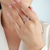 R55103款银镀18K白金满镶圆形莫桑钻订婚戒指1.54ct 4